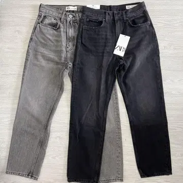ZARA 미사용 새상품 그레이 블랙 스트레이트 데님 2세트