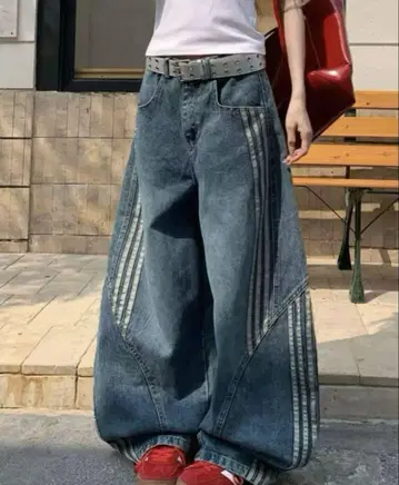 사이드 라인 배기 데님 YK2