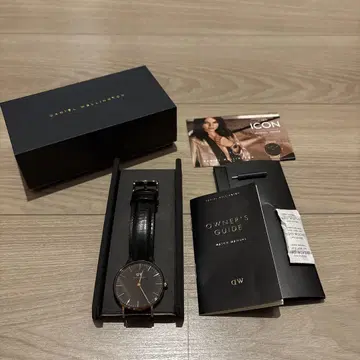 Daniel Wellington 클래식 36MM 블랙 골드 손목시계