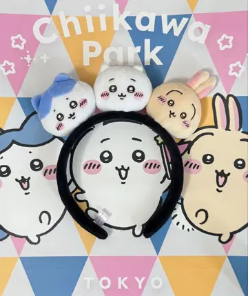 치이카와 파크 봉제 인형 머리띠 (치이카와 하치와레 토끼 얼굴)