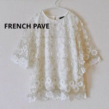 FRENCH PAVE cawaii 프렌치파베 레이스 오간자 꽃 자수