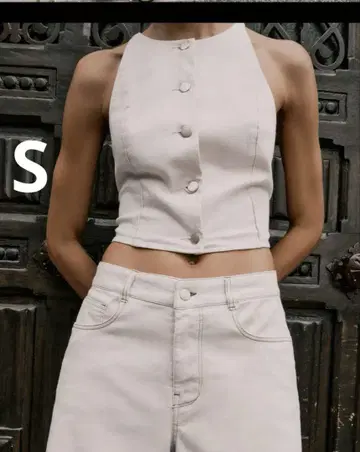 ZARA 숏 데님 베스트 새상품, 미사용