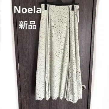 새상품! Noela 2025 SS 코튼 레이스 스커트 라이트 그린