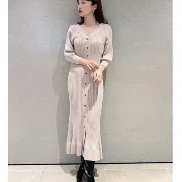 SNIDEL 스나이델 프론트 버튼 니트 원피스
