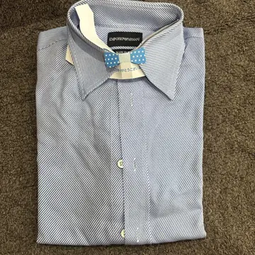 EMPORIO ARMANI 파랑 스트라이프 드레스 셔츠 38/15