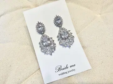 Bride me 크리스탈 실버 귀걸이
