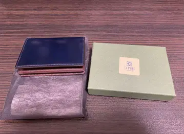 CYPRIS 천연 가죽 명함지갑 네이비 x 다크 블랙 코도반