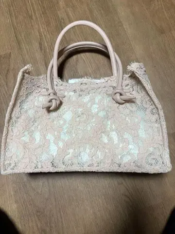 치카자와 레이스 핑크 레이스 토트백