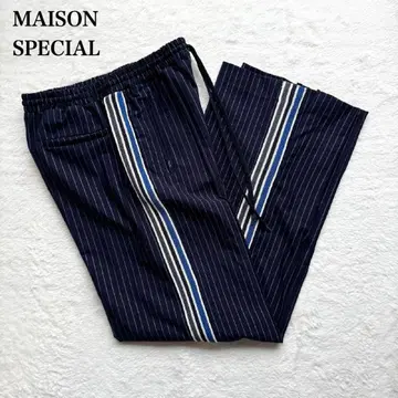 MAISON SPECIAL 사이드라인 저지 스트레이트 팬츠