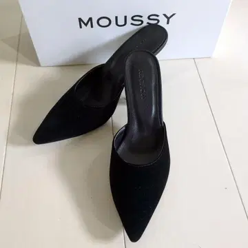 MOUSSY 블랙 스웨이드 느낌 뮬 미사용