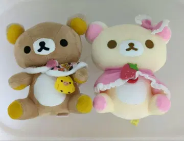 San-X 리락쿠마 일본풍 봉제 인형 코리락쿠마 딸기 단장 봉제 인형