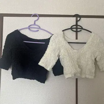CLANE W FACE 셔링 크롭 TOPS 사이즈 1