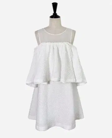 셰리에 sheer x tweed ruffle 미니 드레스