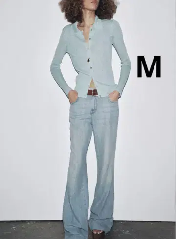 ZARA 자라 메탈릭 실 니트 폴로 스웨터