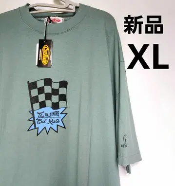 새상품 CUTRATE CHECKER FLAG LOGO T XL GREEN