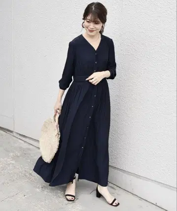 쉽스 네이비 셔츠 원피스