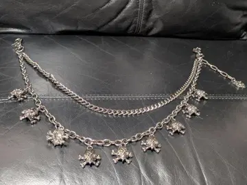 해골 워 체인 실버 남성 액세서리 2중 체인