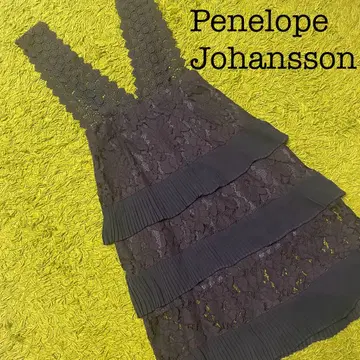 Penelope Johansson 레이스 x 플리츠 프릴 원피스 네이비