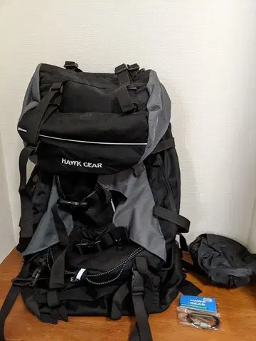 HAWK GEAR 호크기어 백팩 80L + 레인 커버 + 카라비너