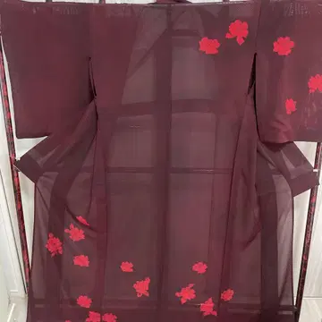 장미 패턴 명주 여름용 기모노
