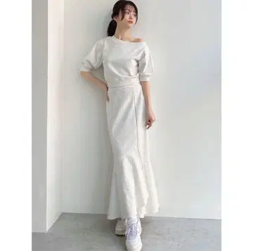 RESEXXY 셋업 비대칭 머메이드 스커트