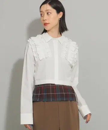 rayBEAMS 레이 빔즈 프릴 블레이드 크롭 셔츠