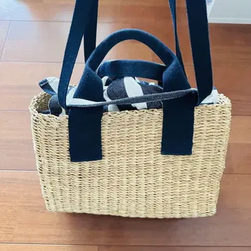 [MUUN] 2WAY 스트라이프 이너 포함 바스켓백