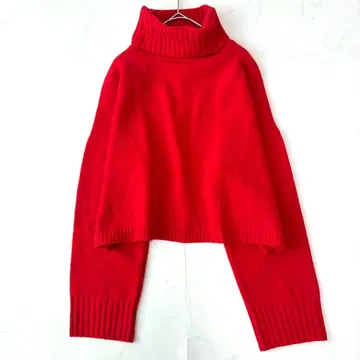 23AW 두지엠 클라세 Cropped 터틀넥 니트 레드