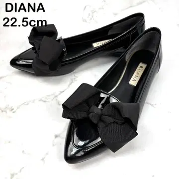 [ 새상품급 ] DIANA 다이애나 블랙 리본 펌프스 22.5 에나멜