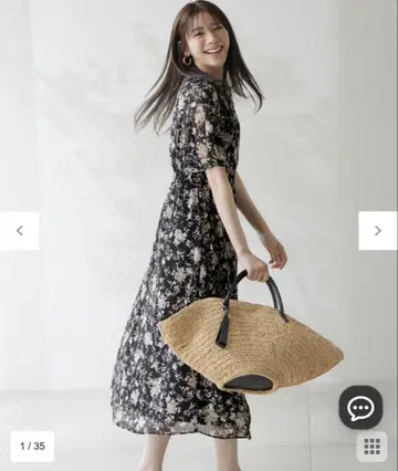 anySiS 워셔블 시어 패턴 원피스