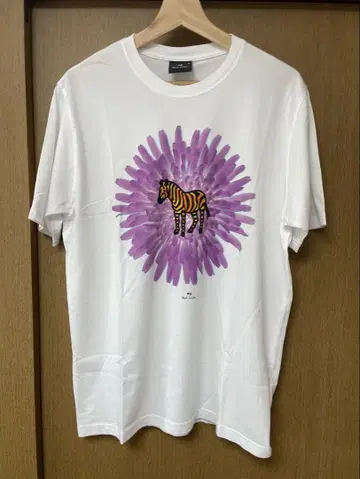 [새상품급] Paul Smith 제브라 꽃 디자인 화이트 T셔츠 XL
