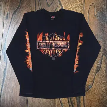 90년대 Harley Davidson 파이어 엠블럼 티셔츠 L