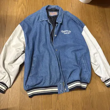 US COMPANY SUPPLY 바시티 자켓 데님/화이트