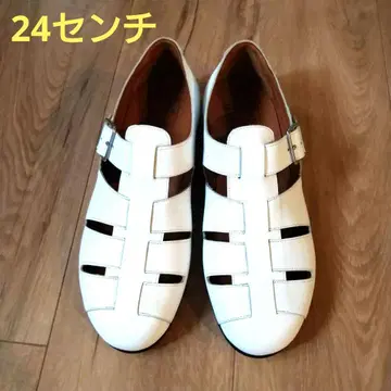 사이즈 24cm 38 화이트 스트랩 오픈토 샌들 샌들