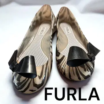 FURLA 훌라 얼룩말 무늬 레인 슈즈