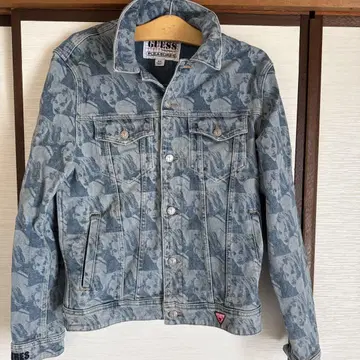 GUESS 얼굴 프린트 데님 자켓