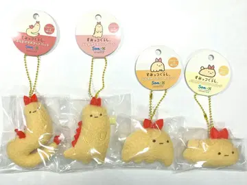 스미코구라시 에비후라이노싯포 매달기 마스코트 배지 봉제 인형 4점