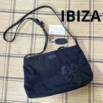 IBIZA 컨디션 최상 숄더백 나일론 일부 천연 가죽 초경량 핸드메이드