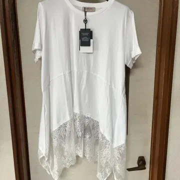 TWINSET 화이트 레이스 티셔츠