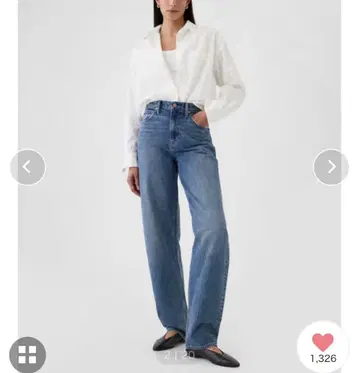 GAP 하이라이즈 배럴 데님 청바지