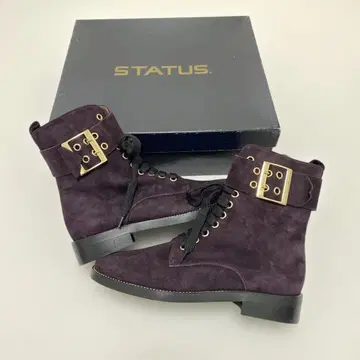 STATUS 퍼플 스웨이드 부티 36