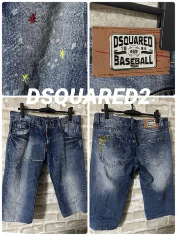 DSQUARED2 남성용 XL W34 데님 하프 팬츠 데님 숏팬츠
