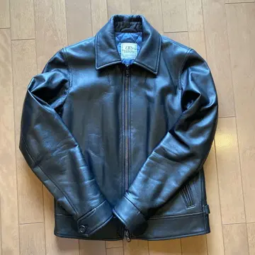 DENIM 싱글 라이더스 가죽 재킷 퀼팅 44