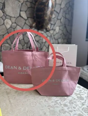 DEAN & DELUCA 하와이 한정판 토트 () 핑크 로얄하와이안
