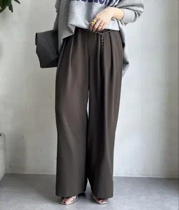DouDou 턱 와이드 팬츠
