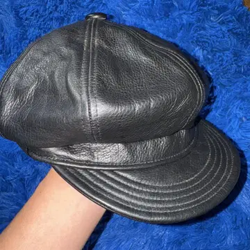 SCHOTT BROS 가죽 블랙 헌팅 캡