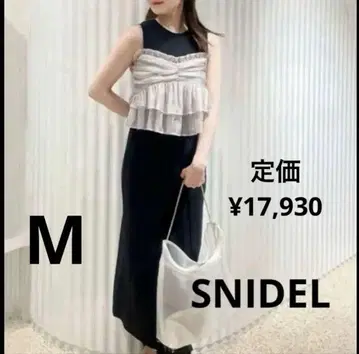 SNIDEL 스나이델 시어 뷔스티에 & 컷 탱크 원피스 세트 블랙 1