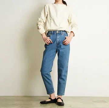 EDWIN 맘즈 데님 EL07 테이퍼드 청바지 블루