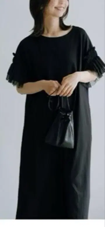 [TORRAZZO DONNA] 메쉬 슬리브 맥시 원피스