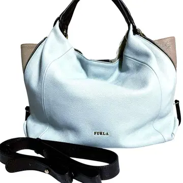 FURLA 훌라 2way 숄더백 가죽 토트백 하늘색